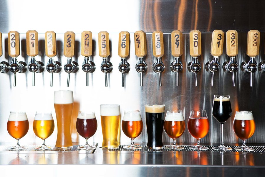 Large quantity of draft beers