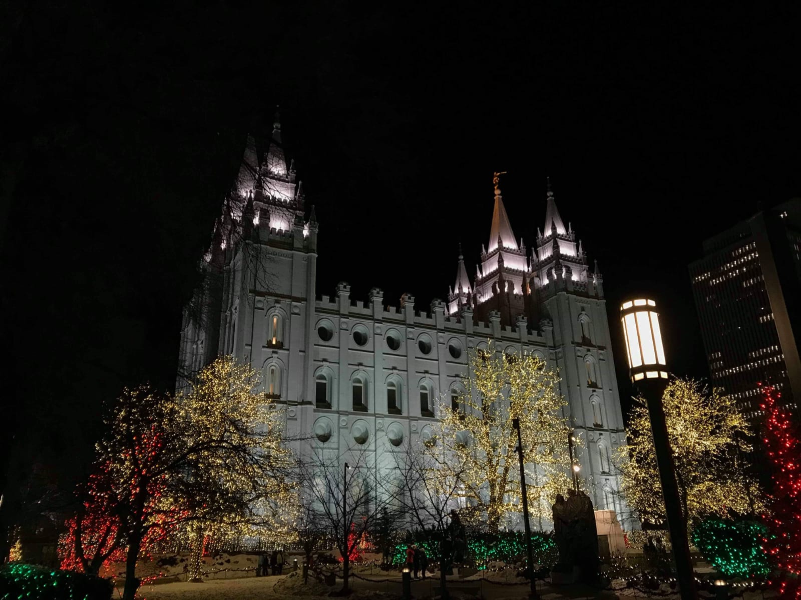 Christmas lights at Temple Square