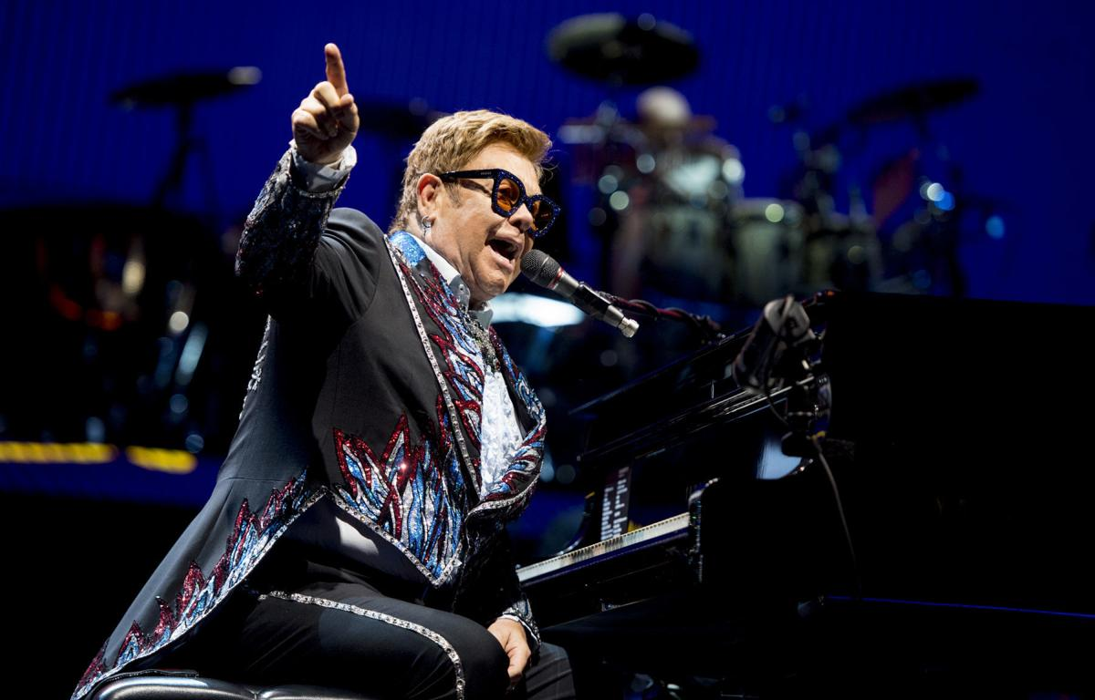 Elton John performing at the Vivint Smart Home Arena in downtown Salt Lake City