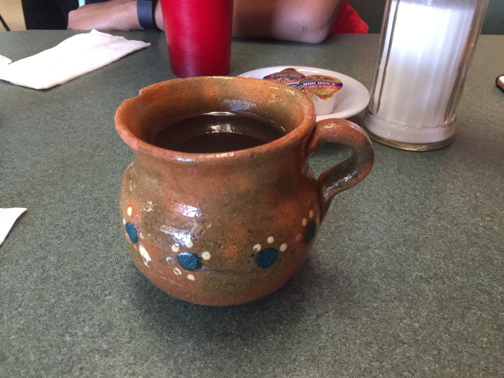 Authentic clay cup that Mexicans serve their drinks in. Mexican restaurant in Salt Lake City