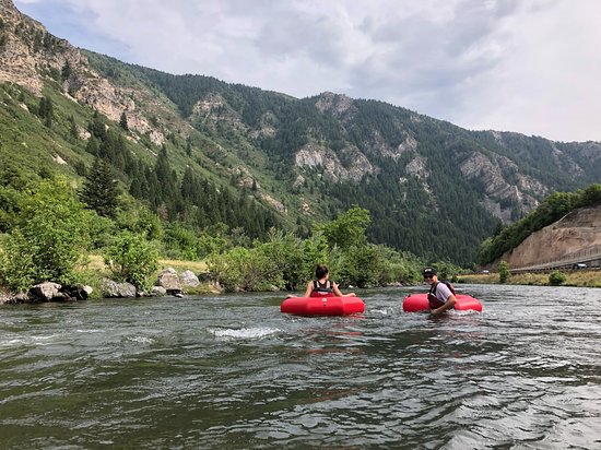 Floating down Provo River 