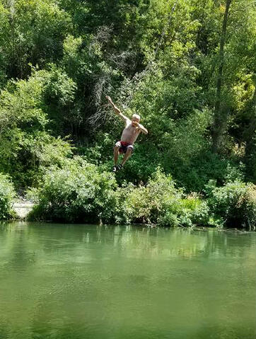 Secret rope swing on Provo River