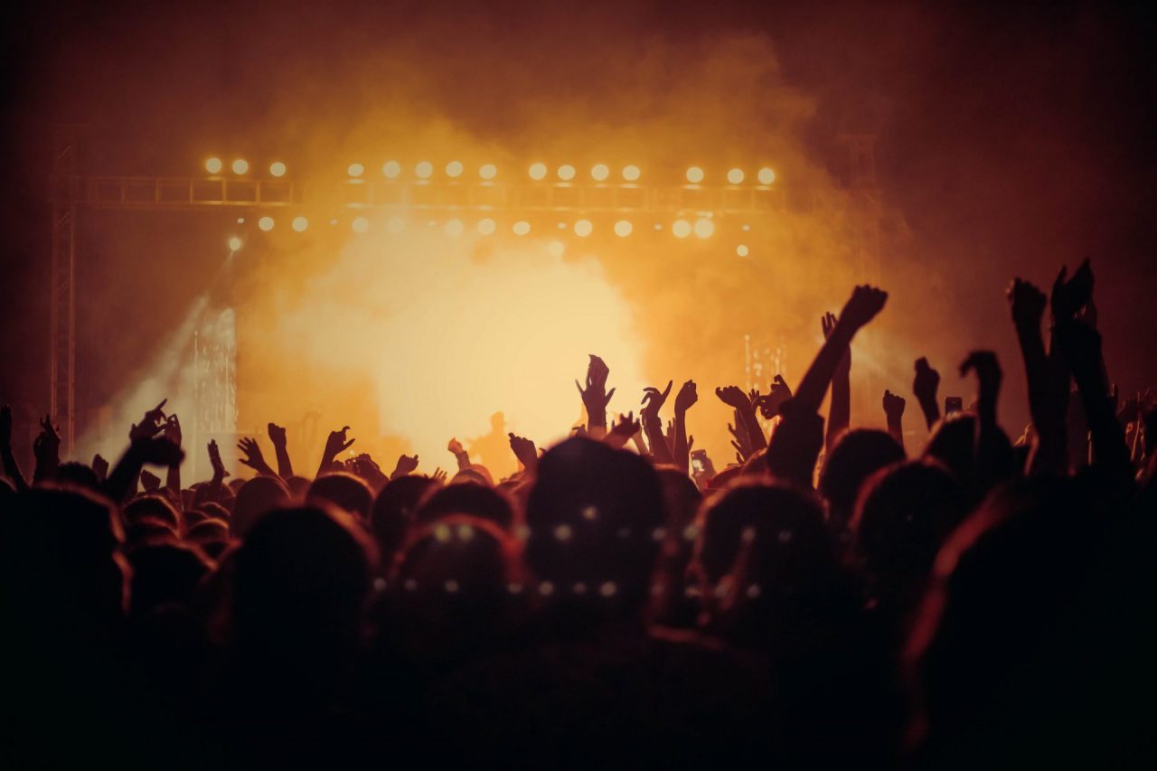 People dancing at a concert in Salt Lake City 2020