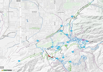 Map of Mountain Bike Trails Utah