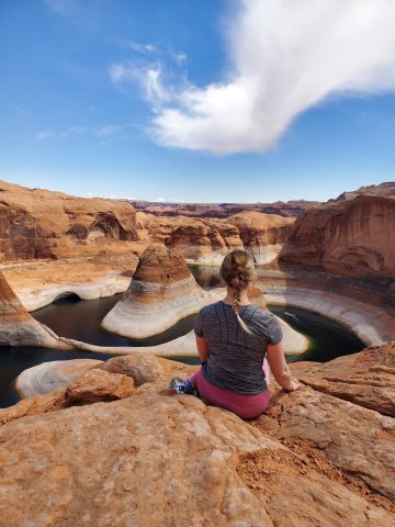 View down into Reflection Canyon