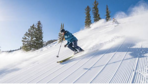 skier at alta ski resort 