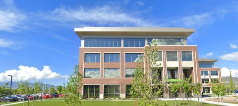 The FamilySearch Center in Lehi Utah is a beautiful brick building near Thanksgiving Point.