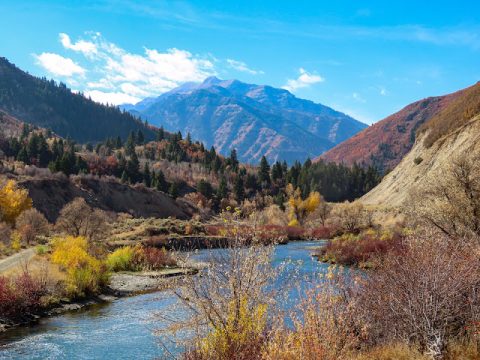 Provo River Valley in fall