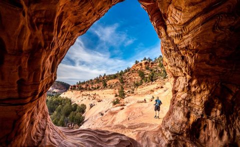 Kanab sand caves hike overlook.