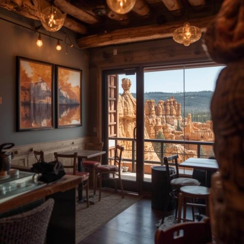 The Great view of a popular local coffee shop near Bryce Canyon