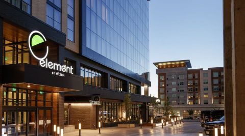 Element Salt Lake City Downtown hotel exterior, one of the Salt Lake City hotels for concertgoers staying near Delta Center and downtown event venues