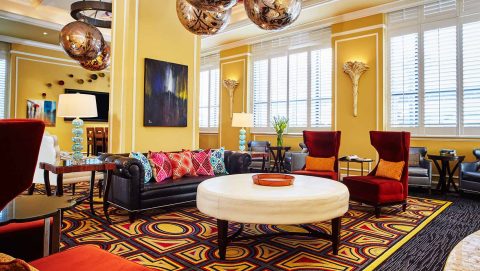 Kimpton Hotel Monaco Salt Lake City lobby, one of the Salt Lake City hotels for concertgoers staying downtown near event venues